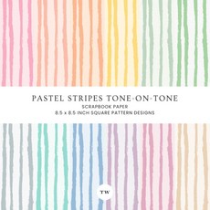 파스텔 스트라이프 톤온톤 스크랩북 종이 8.5 x 인치 정사각형 패턴 디자인: 부드럽고 가벼운 색상 팔레트의 텍스처 디자인 ... 정크 저널 카드 제작 및 공예, 기본