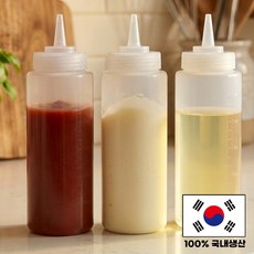 온스코리아 국산 잘라쓰는 양념 드레싱 다용도 눈금 소스통, 3개, 500ml