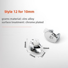유리 클램프 거치대 선반 클립 아연 합금 보드 크롬 브래킷 지지대 거울 거치대 선반 두께 8mm 10mm 12mm 4, 01 4 PCS, 05 Style 12 for 10mm, 1개