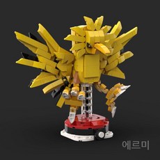 레고 호환 블록 MOC 머리 포켓몬 신수 조립 모델 장식품 DIY, 번개 새 560pcs, 1개