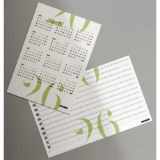 [무딘취향] 2026 포스터 캘린더 포스터1+메모형1, C set 화이트 그린(화이트그린1+메모형1)