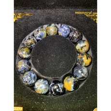 高品項 16mm拉絲高火彩藍彼得石手鏈，精選材質，簡約設計，提升個人魅力, 1個