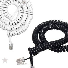 가정용 사무실 유선전화 교체용 꼬임방지 스프링선 탄성 통화선 내구성 전화기, TCC-WH 전화기코드선(화이트)