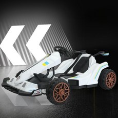 고카트 전기 루지 4륜 1인용 레이싱 드리프트 버기, 듀얼 구동, 1개, 브라이트옐로우