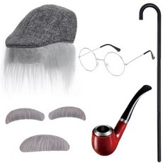 廢物專賣店 老爺爺裝扮套裝 (五件套) - 萬聖節服裝 cosplay 化裝舞會派對裝扮 生日/交換禮物