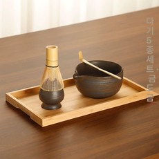 대나무 차도구 다도용 가루차 스쿱 차시 도구 커피 소품, 찻주걱 5종 세트 도금, 1개, 1L