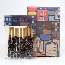 11cm 빼빼로 포장 상자 종이택 봉투 세트 (MERCI) (상자5P+택10P+봉투10P), 1개