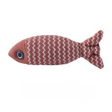 可愛魚造型 貓咪紓壓玩具 耐咬磨牙 貓薄荷玩具, 酒紅 19x8cm, 1個
