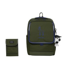 헤지스 키즈 ACC 헤지스키즈 뉴본 책가방 3종 세트 책가방+크로스백+인형키링 카키