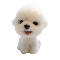 DIY 동물 양모펠트 니들펠트 패키지 세트 HG-64, 1세트, 푸들 크림