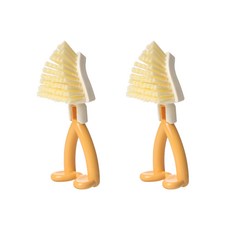 롤링페이퍼 오븐 그릴 식세기망 모서리 틈새 삼각형 세척솔, 2개, 텐저린