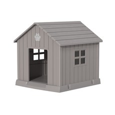 지오리빙 강아지집 고양이집 개집 소형견 중형견 대형견 초대형견 야외 마당 견사 애완견 하우스 사계절 숨숨집 화장실, 1개, DH023A/그레이