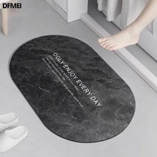 DFMEI 大理石紋家用浴室地毯防滑地墊硅藻泥速幹吸水衛生間門口耐髒墊子, 30*40cm桌面瀝水墊