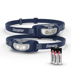 Energizer Universal LED 헤드램프 2팩 IPX4 방수 야외 캠핑 달리기 폭풍 비상 상황용 생존 조명 배터리 포함 238184, 네이비