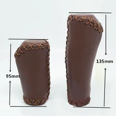 접이식 자전거 핸들 바 22.2mm 구경 커버 가죽 수 놓은 그립 산악 시프트, 05 LS-Drak Brown, 1개