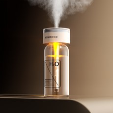 HOOYS 휴대용 미니 무선 무드등 가습기 저소음 차량용 침실용 사무실용 탁상용 충전 사용, 화이트(300ml), H65