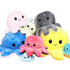 양면 문어인형 /리버시블 표정 반전 틱톡 앵그리 해피, 5000 중형문어인형, 1개