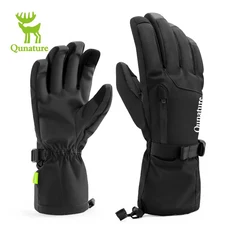 쿠나처리 스키 장갑 터치스크린 방수 보온 스키 장갑 손목 팜 미끄럼 방지 PU 스노보드 장갑 방풍, 선택02S, 04 014-S347-BK