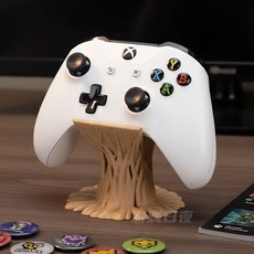 樹樁造型遊戲手柄支架 PS5/4 SwitchPro小雞飛智通用, 1個, 絕大部分手柄通用,木色