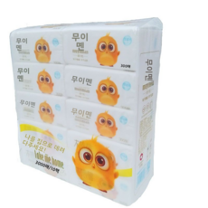 무이멘 원목펄프 5겹 대형 페이셜 티슈 300매 부드럽고 자극없는 생활용 휴지, 1개, 10개입