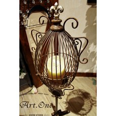 Art.One AU00276 鄉村風 鍛鐵鳥籠燭臺 擺飾
