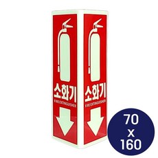 벽부착 삼각 기위치 안내 표지 136N 70x160mm onl+63187od