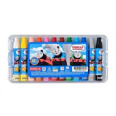국산 토마스 캐릭터 번짐없는 크레파스 12색 유치원크레파스 미술용품