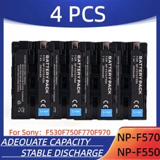 쿠쿠스토어 NP-F570&F550 디지털 카메라 배터리 2900mAh 충전식 SonyF530F750F770F970에 적합, 02 4 PCS