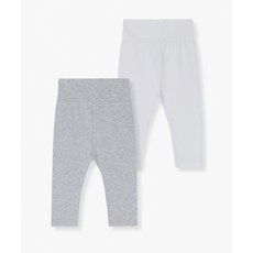MUSINSA STANDARD KIDS 베이비 배앓이방지 레깅스 2팩 [화이트/멜란지 그레이] 417111