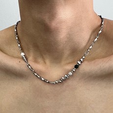 글루즈 남자 진주 비즈 목걸이