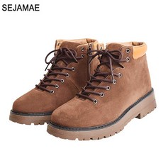 세자매 안쪽지퍼 남성 하이탑워커 5cm 키높이 경량 워커부츠 남자군화 발편한 방한부츠 발목쿠션