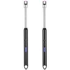 1+1 플라즈마 전기 점화기 롱 usb 충전식 스파크 주방 불 점화 전자 라이터 프라즈마 전자식 토치 라이타 캠핑 용품, R99581A(블랙+블랙, 1세트 R99581A(블랙+블랙, 1세트