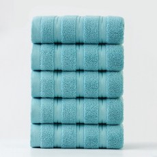 록신 프리미엄 호텔 수건 130g 30수 고급 코마사 데일리 타월 세면타올 선물수건세트, 5개, 민트