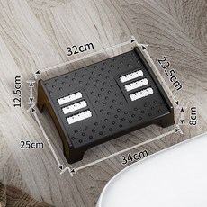 【無品牌】-辦公室腳踏可搖擺腳踩凳防翹二郎腿神器墊腳凳踩腳凳託腳蹬擱腳凳, 1個, 黑色小號普通款:無尺寸