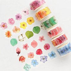 可撕式紙膠帶 花朵 12入, 1套