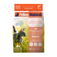 K9 Natural 貓咪凍乾生食餐 貓飼料 無穀物高蛋白 全齡貓適用, 100g, 1個, 羊肉+鮭魚