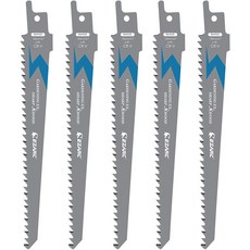 EZARC 우드 가지치기 왕복 톱날 12인치 리시버 톱날 R1231GS 6TPI (5팩), 6 Inch, 5