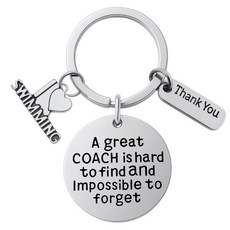 Sportybella 수영 강사 키체인 코치 선물 코치를 위한 감사 실버