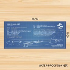 AIRBUS A300-600R 90x40cm 橡膠墊 PAD9040-AB6, 1個