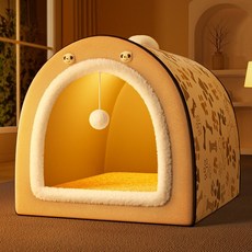 대형견 강아지용 보온하우스 방한 외부보호 텐트, 1개, E. 본 프린트 하우스 두껍고 따뜻함