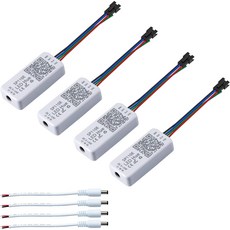 Sp110 LED 휴 Ws2812b 컨트롤러 4팩 Sp110e 블루투스 Ws2811 5-24V iOS안드로이드 앱 무선 리모컨 WS2812 SK6812RGBW RGB 스트립 조명용
