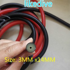 1meter 2x14mm 3x14mm 레드 블랙 스피어 낚시 고무 튜브 스피어, 3x14mm 블랙 * [01] 3x14mm 블랙 * 1, 1개