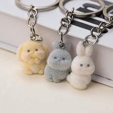 ウィティウィグアボラ ふわふわミニウサギキーホルダー 鍵のストラップ バッグアクセサリー 3点セット--355617