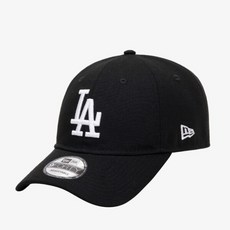 뉴에라 9FORTY 화이트 온 블랙 언스트럭쳐 볼캡 LA 다저스 MLB 모자