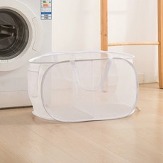 빨래 바구니 보관함 통풍 구조 접이식 매쉬 가벼운 세탁, 화이트