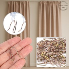 커튼핀 바늘 고리 50개 금색 커텐 레일 금속 고리