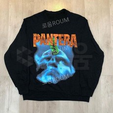 판테라 PANTERA 블랙 맨투맨 긴소매 라운드넥 티셔츠 봄 가을 유니섹스 긴팔티
