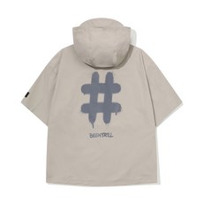 [국내 매장품] BEENTRILL 스프레이 로고 우븐 아노락 점퍼(라이트 베이지) 166389