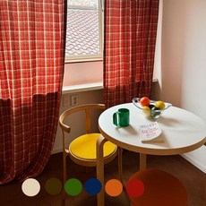 올어바웃 방한 암막 기모 체크커튼 6color