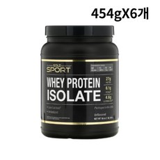 6병 묶음 캘리포니아 골드 분리유청 단백질 무맛 454g CG땡 약들약 고약사, 6개